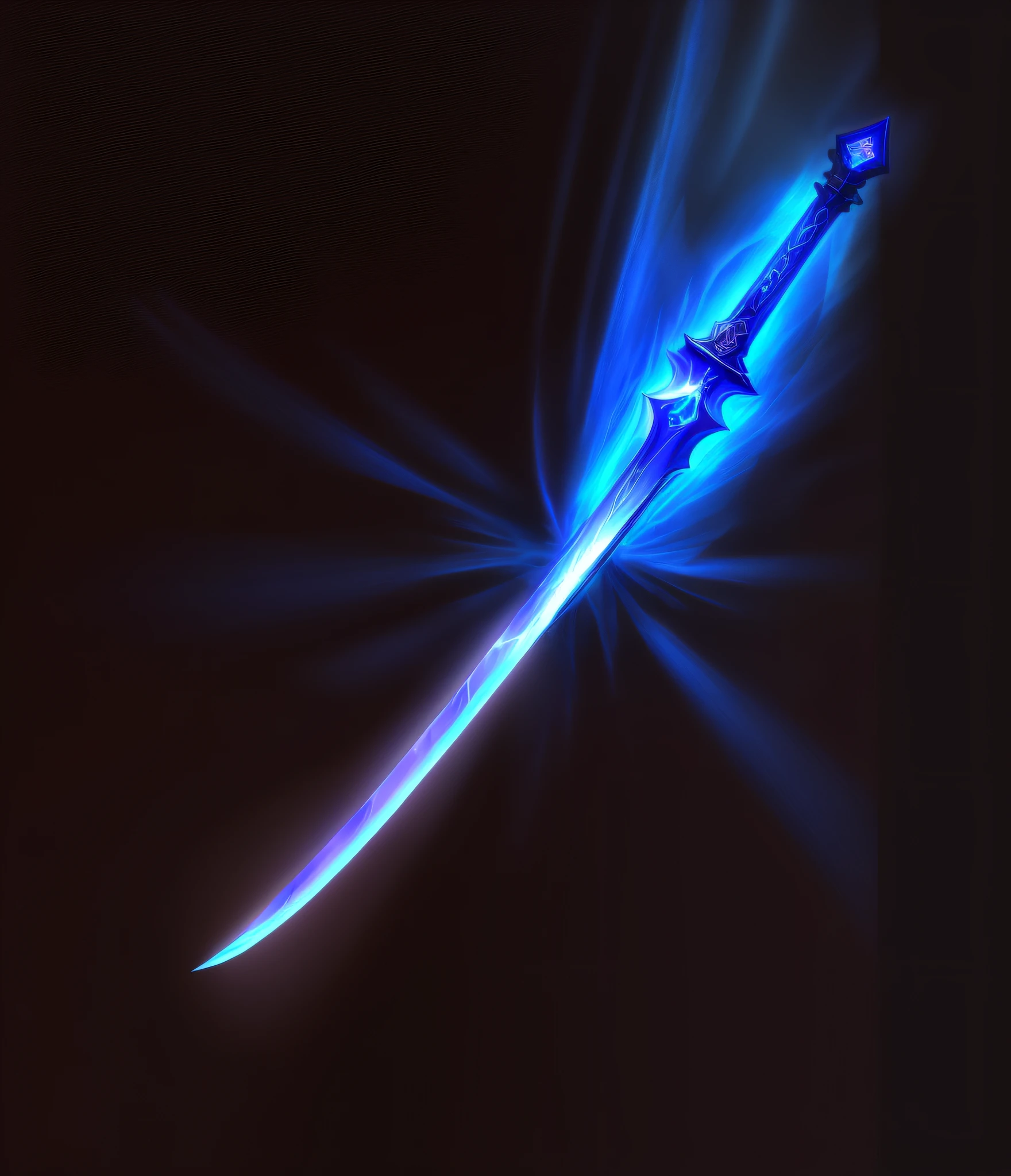 Close-up of blue sword on black background, Glowing sword, Shining sword, Fantasy Sword, magical sword, raytraced blade, big sword, Ghost knife style, Fantasy Blade, Shining sword, beautiful sword, holographic blade!, war blade weapons, Huge sword, Magic Sword, sci-fi sword, giant sword, fantasy sword warrior