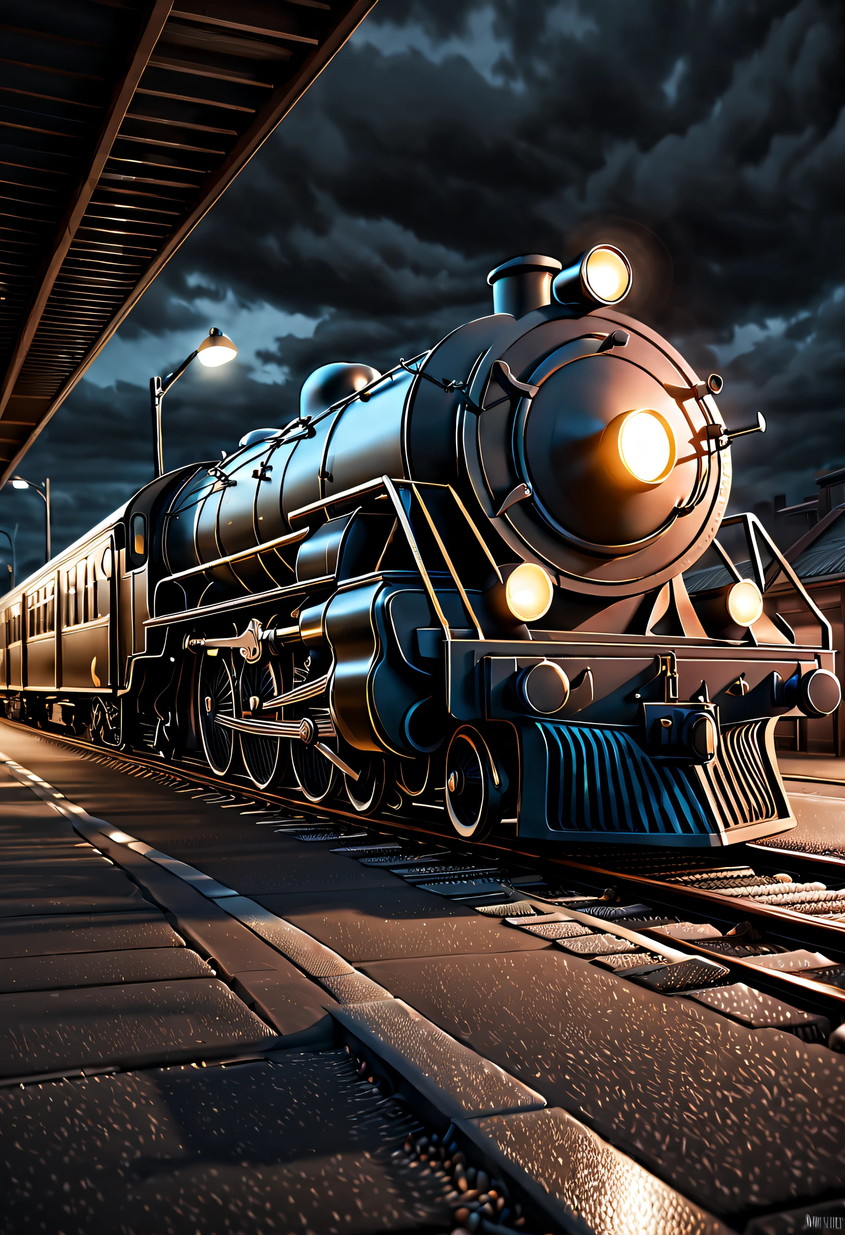Aesthetic, realistic lighting, and smooth lines come together on a black canvas as an artist, using sand, creates an ultra-detailed masterpiece. The artist meticulously crafts a detailed train outline, capturing every intricate feature with precision. The high-quality, 4k resolution brings out the vivid colors and realistic textures, enhancing the overall visual impact. The use of sand adds a unique texture and depth to the artwork, creating a visually stunning piece. The artist's skilled technique and attention to detail can be seen in every stroke, as the smooth lines flow seamlessly on the canvas. The realistic lighting adds depth and dimension to the artwork, highlighting the intricate details and creating a captivating ambiance. This masterpiece is a testament to the artist's talent and expertise, showcasing their ability to create a visually striking and aesthetically pleasing composition.