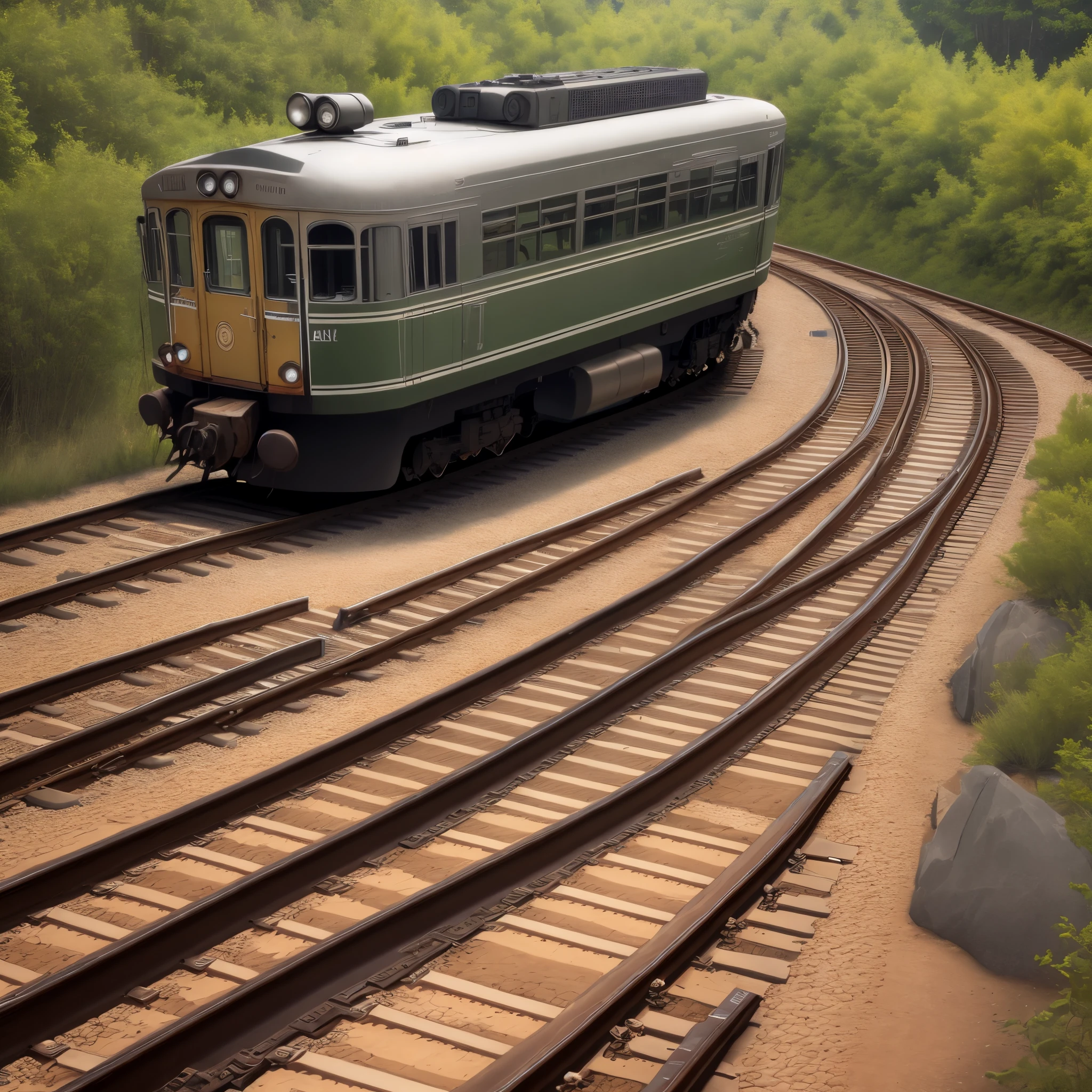 Lincoln in the middle of the tracks