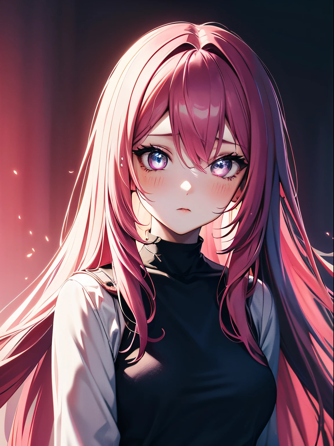 pink hair anime girl anime, Dark, Aesthetic