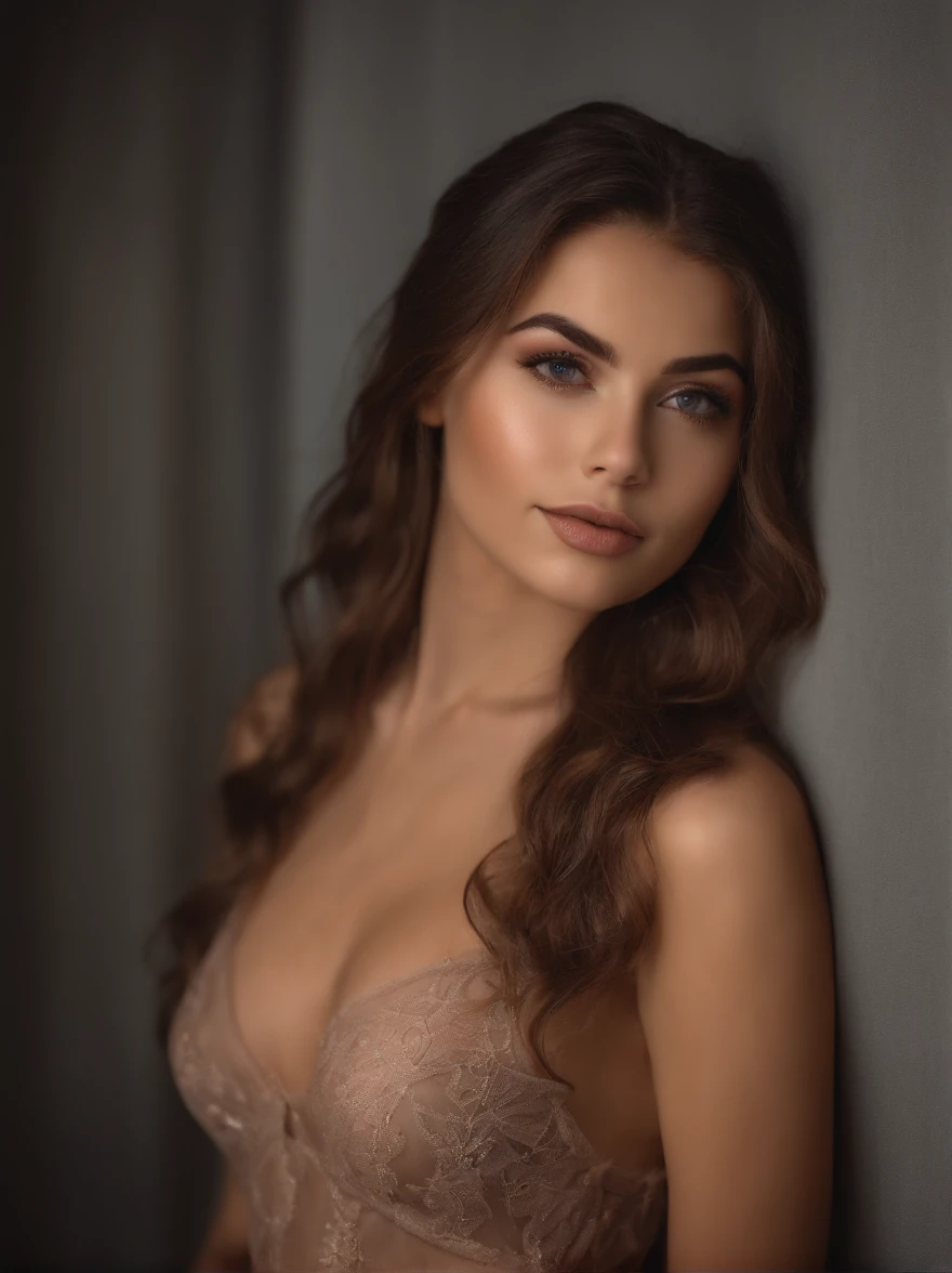 19 year old beautiful woman, in lingerie, naked, looking directly at the camera, face with artgram, subtle makeup, stunning full body shot, beautiful angle, attractive pose, cute girl, sexy pose, full body picture, full body, full body shoot