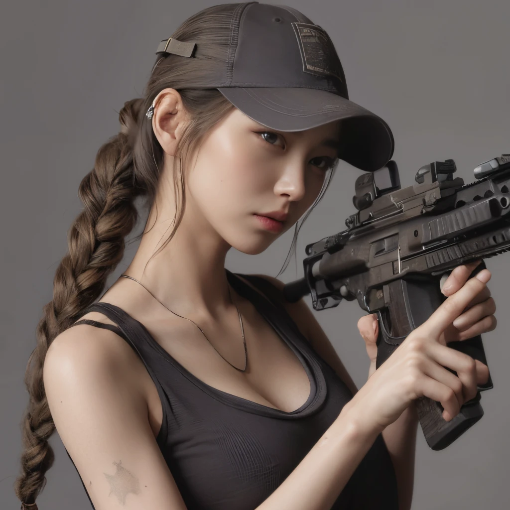 realistic skin textures、automatic rifle、The tattoo