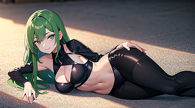 young girls, Long green hair, violet colored eyes, (tmasterpiece:1.6,Best quality at best),(Sagged Eyes:1.2),high high quality,beauitful face,1 busty girl,Colossal tits,Long gray hair,Wide hips,Spooky smile,ssmile,比基尼,style of anime,The background is blank, Frontal main light source,mature, (lies on the ground) , manifestation,perfect anatomia,(独奏)