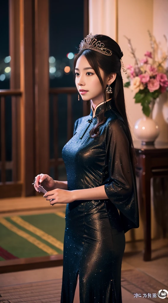 (((long Traditional Chinese costumes outfit comes off))),(((view full body))),(((glamorous body shape))),(((bare inner thigh)))、(((show side breast))),(((detached sleeves))),(((over-kneehighs))),ulzzang-6500-v1.1, (Raw photo:1.2), (Photorealsitic:1.4), a beautiful detailed girl, extremely detailed eye and face, beautiful detailed eyes, ultra-detailed, High resolution, top-quality, ​masterpiece, ighly detailed, 8k wallpaper, magnifica, finely detail, top-quality, Light on the face,电影灯光,1girl in,(Forbidden City during the Ming Dynasty),Beautiful eyes,a smile,Opening Mouth、Show panties、Bite into your panties