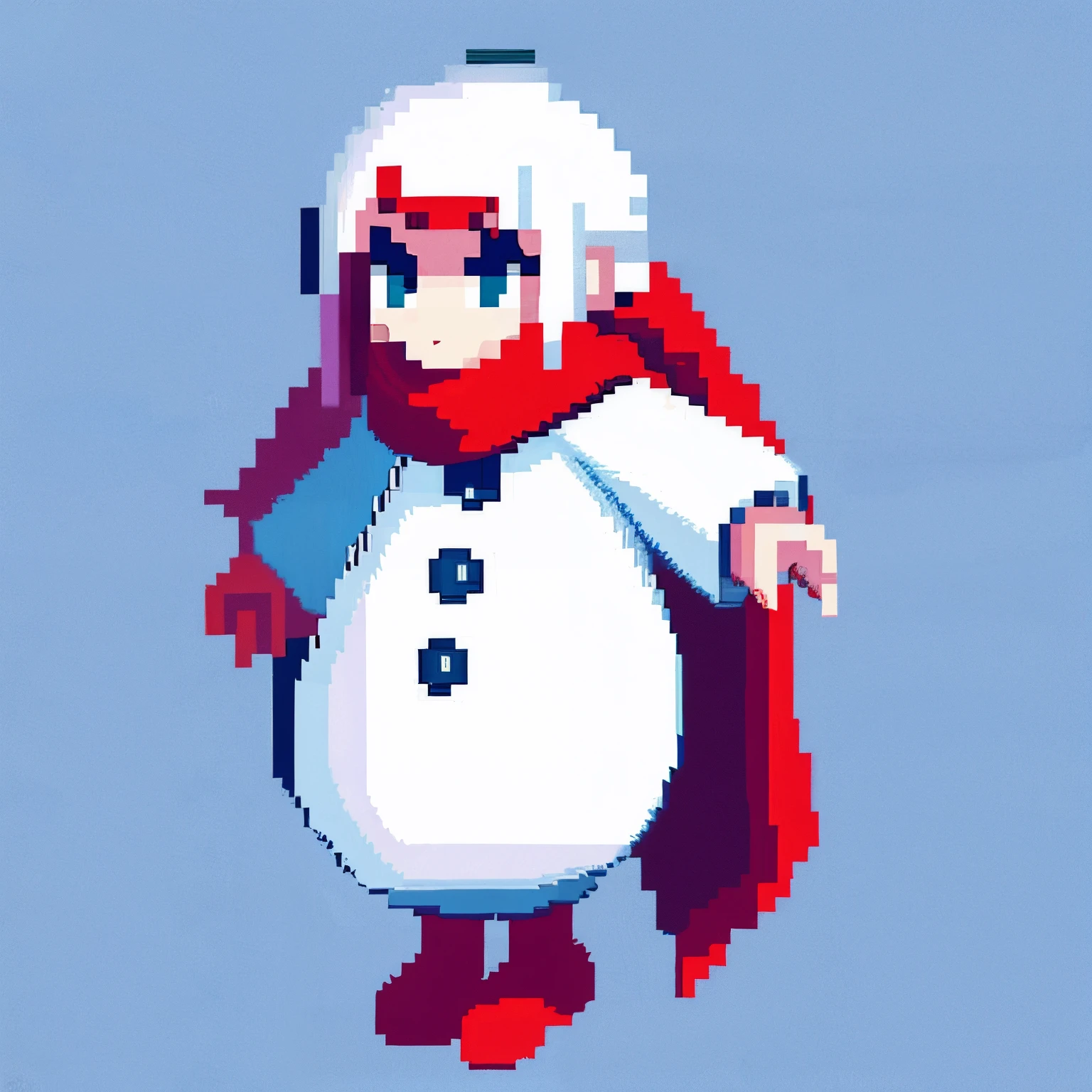 menina boneco de neve, natal, pixel art, neve