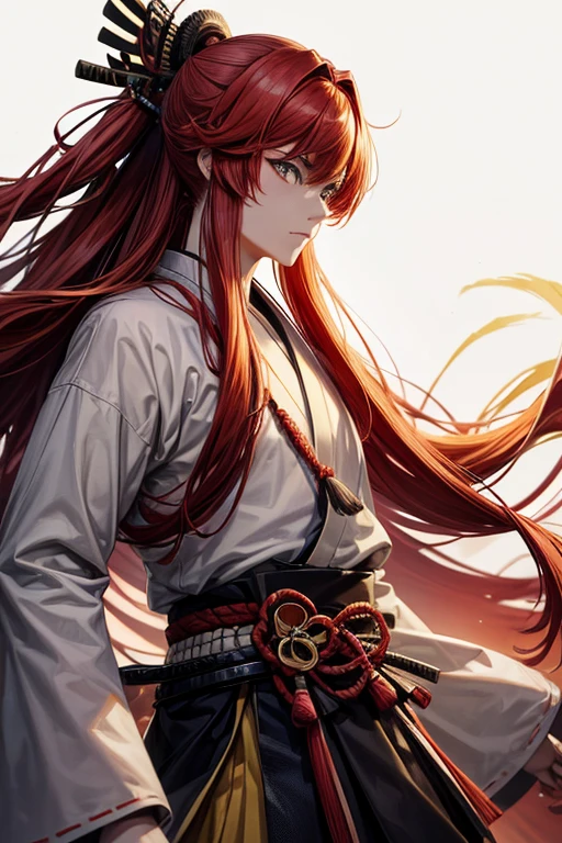 The long-haired,Red and yellow hair,Samurai,