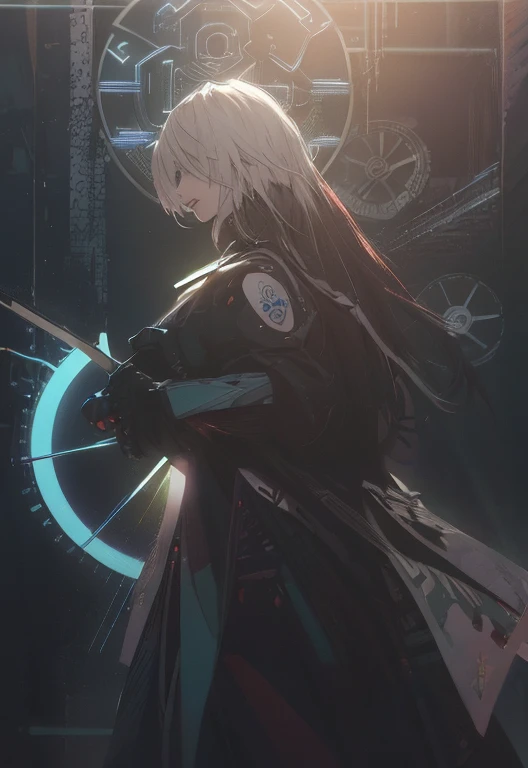 ((La mejor calidad)), ((obra maestra)), (muy detallado:1.3), ...............................................................................................................................................3D, Beautiful (cyberpunk:1.3) Mujer hacker, peinado corto,pelo corto, Volver al visor, cabello grueso, Terminal de ordenador operativo, Pantalla montada en la cabeza, computer server, Pantalla LCD, fiber optic cable, Logotipo de la empresa, HDR (High Dymanic Range), Trazado de rayos, NVIDIA RTX, Super resolution, Irreal 5, Subsoil Scatter, Textura PBR, Post-procesamiento, Anisotropic filtering, profundidad de campo, maximum sharpness and sharpness, Texturas multicapa, Albedo y Highlight Maps, Sombreado de superficies, Accurate simulation of light-material interactions, proporciones perfectas, Renderizado de octanaje, duotone lighting, ISO bajo, balance de blancos, Regla de los tercios, amplia apertura, 8K RAW, efficient sub-pixels, sub-pixel convolution, glow particles, dynamic pose