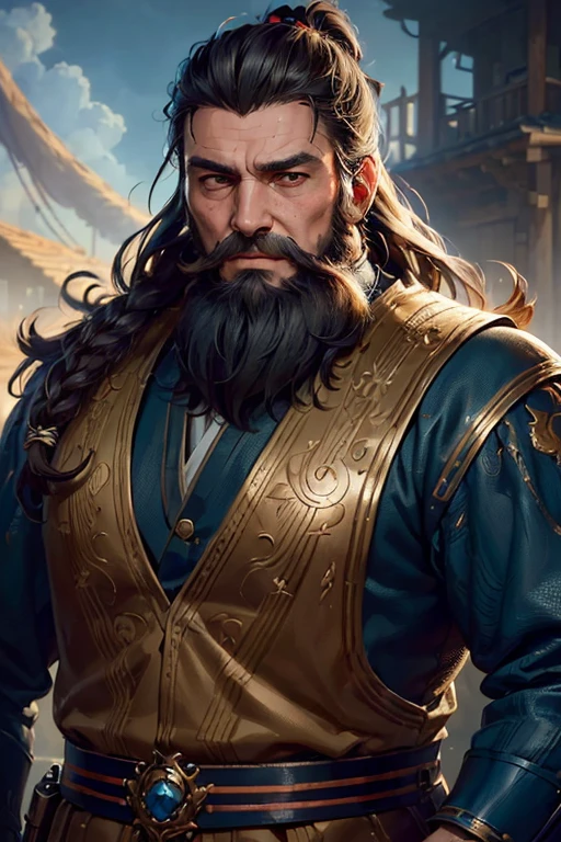 ((masutepiece, Best Quality, hight resolution, ultra-detailliert, Illustration, ultrarealistic concept art, neatly drawn)), close-up, bearded man with beard, super detailed fantasy characters, ultrarealistic concept art, wojtek fus, highly realistic concept art by Darek Zabrocki, amazing character art