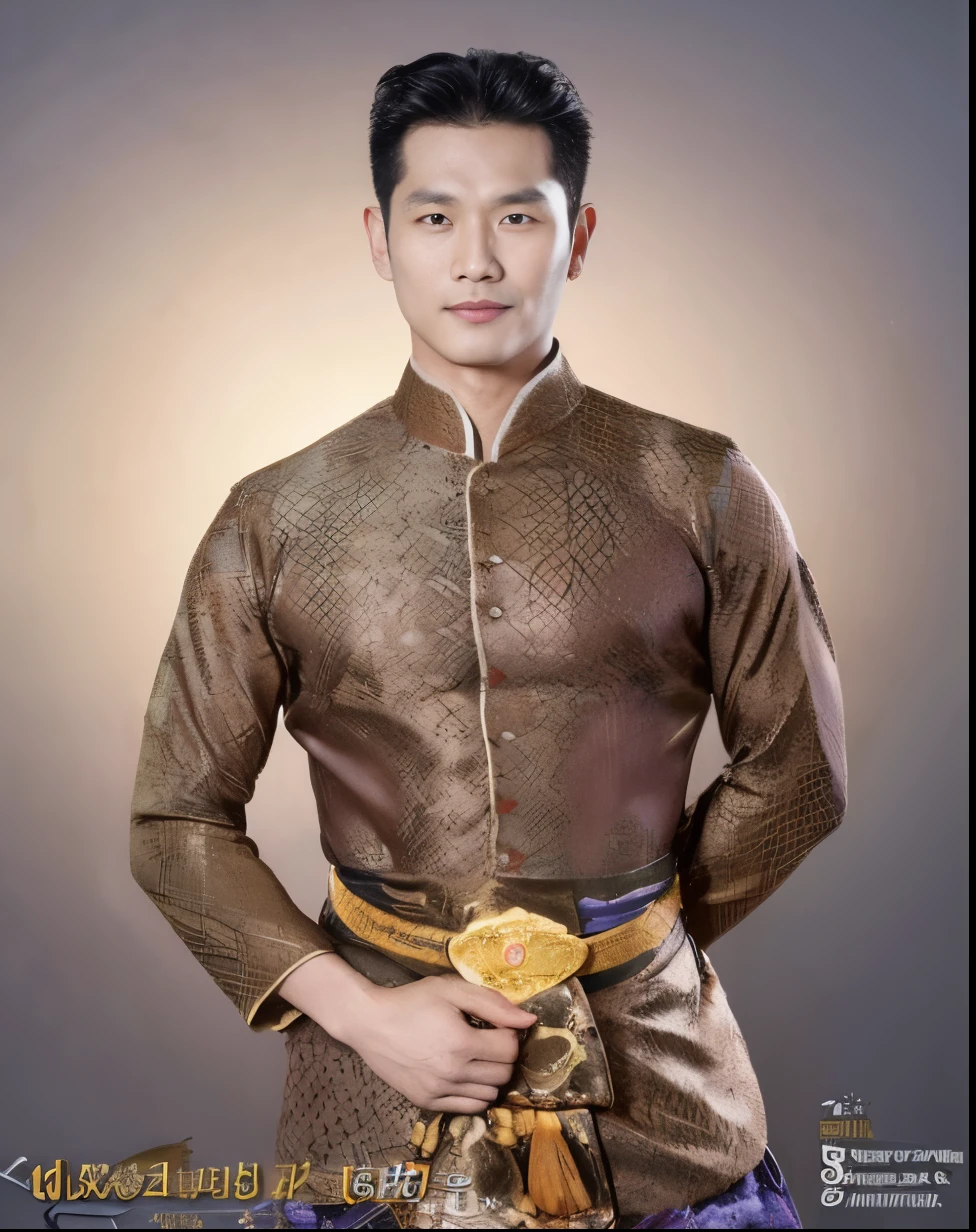 Ancient Thai men,Bare-chested,Thai men with good bodies,handsome,Thai style wooden house,Governor,rich,silver,diamond,gem,gem,Six Pack,musculine