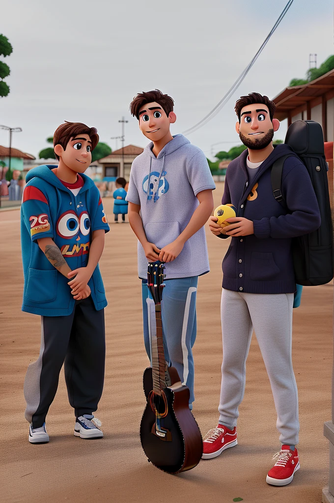 Three Pixar-style friends, alta qualidade, melhor qualidade