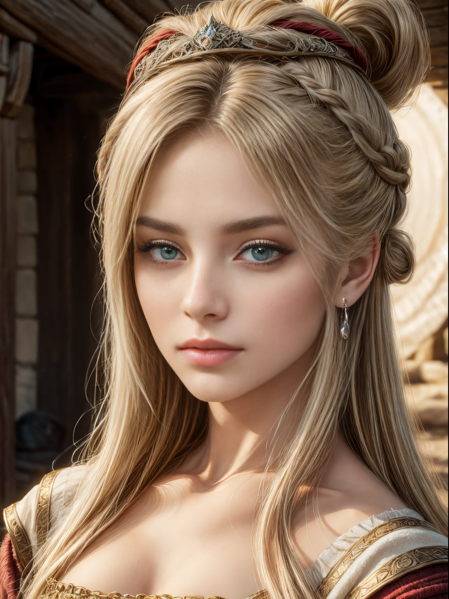 Viking woman very Beautiful princesse viking environnement portrait