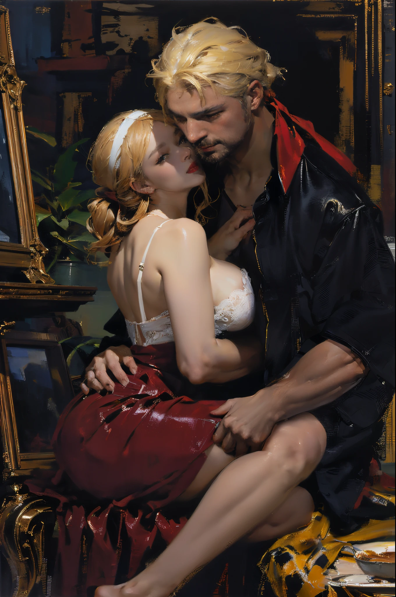 Graffiti partially repaint background,(post impressionist),(Fechin Oil Painting - Fechin Oil Painting , oil painted),