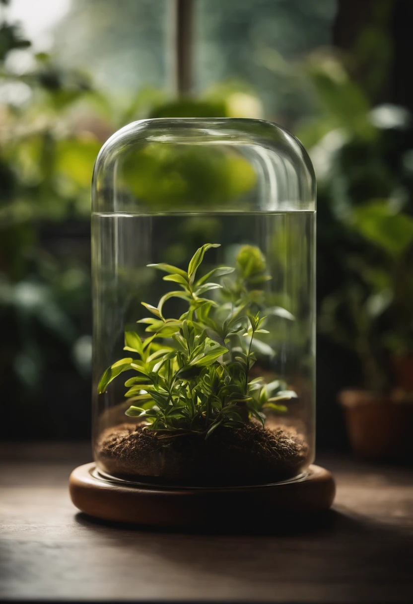plant in a glass container、beautiful plants、minimal plants、lively plants、In glass、beautiful glass container