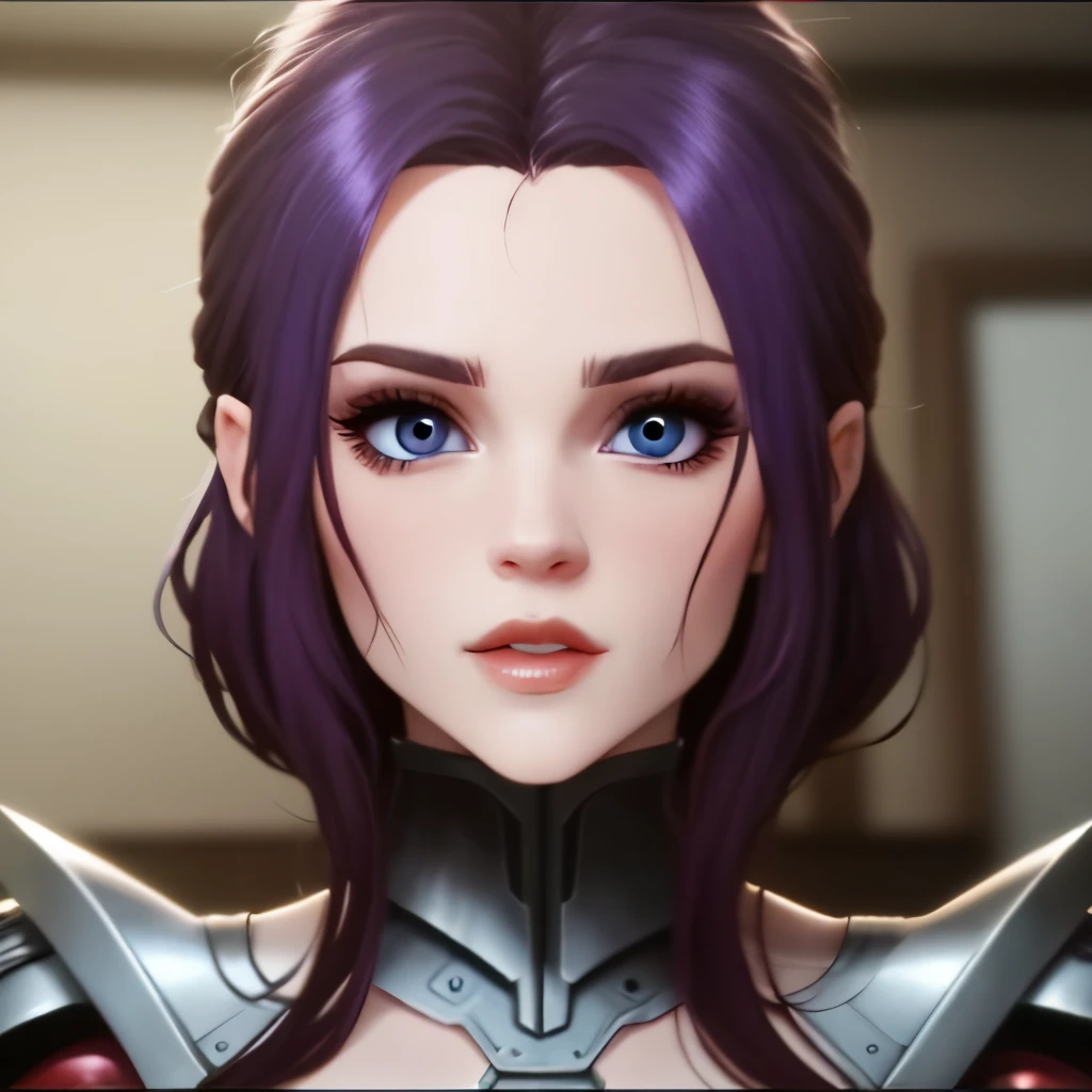 Screencap démon slayer female her eyes is blue and her hair is dark purple