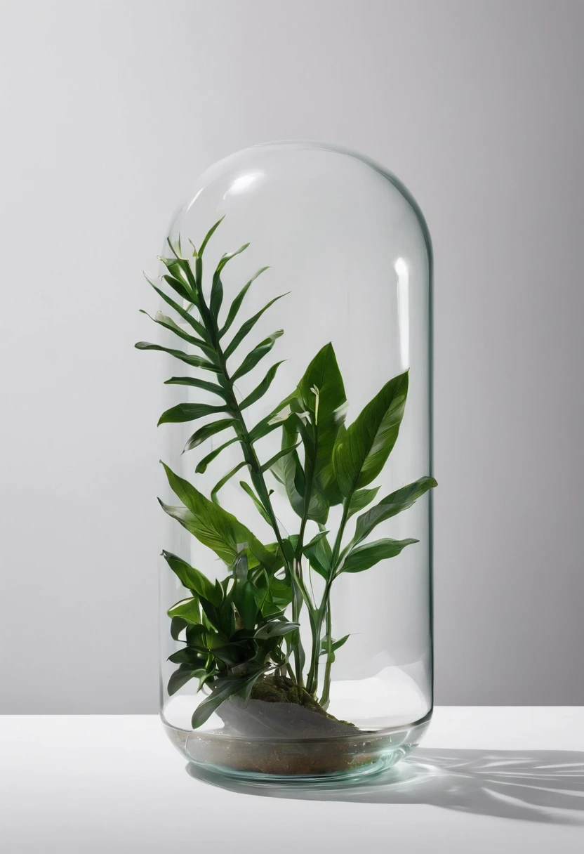 plant in a glass container、beautiful plants、minimal plants、Vigorous plants、in glass、beautiful glass container