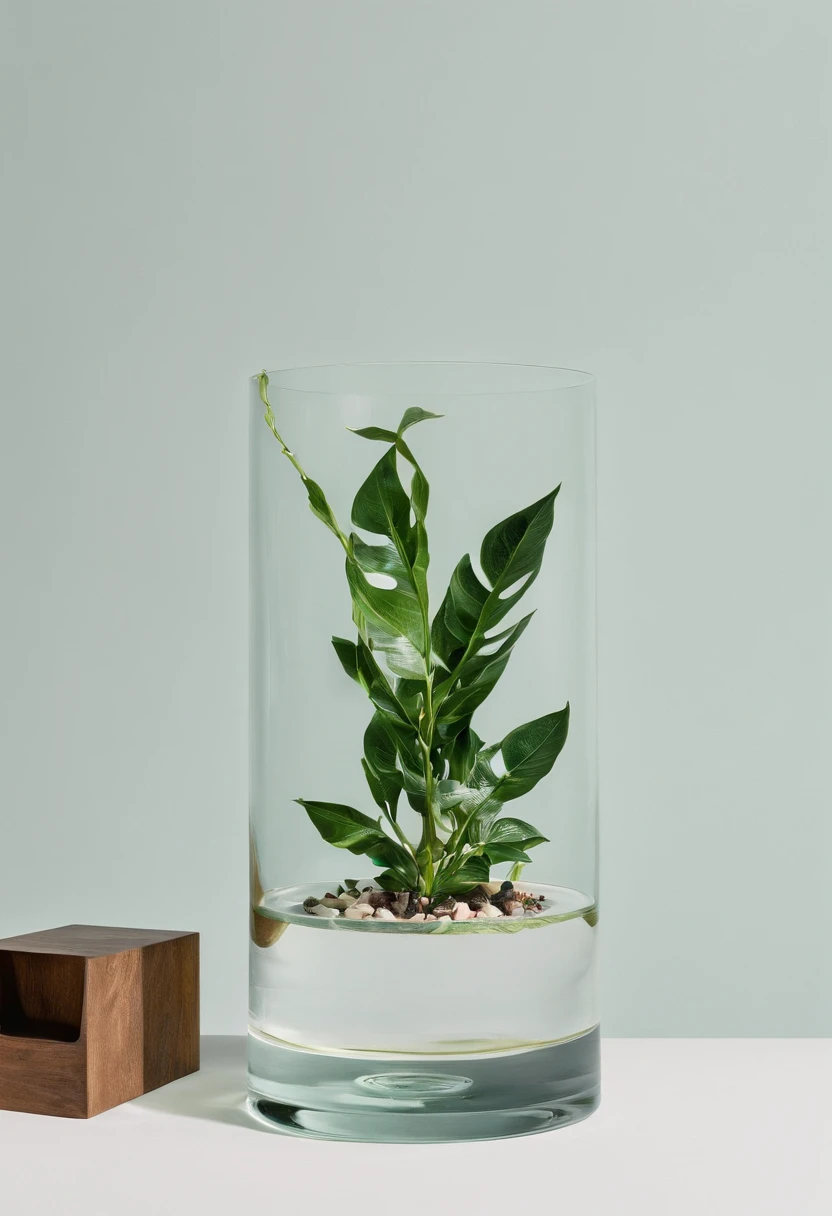plant in a glass container、beautiful plants、minimal plants、Vigorous plants、in glass、beautiful glass container