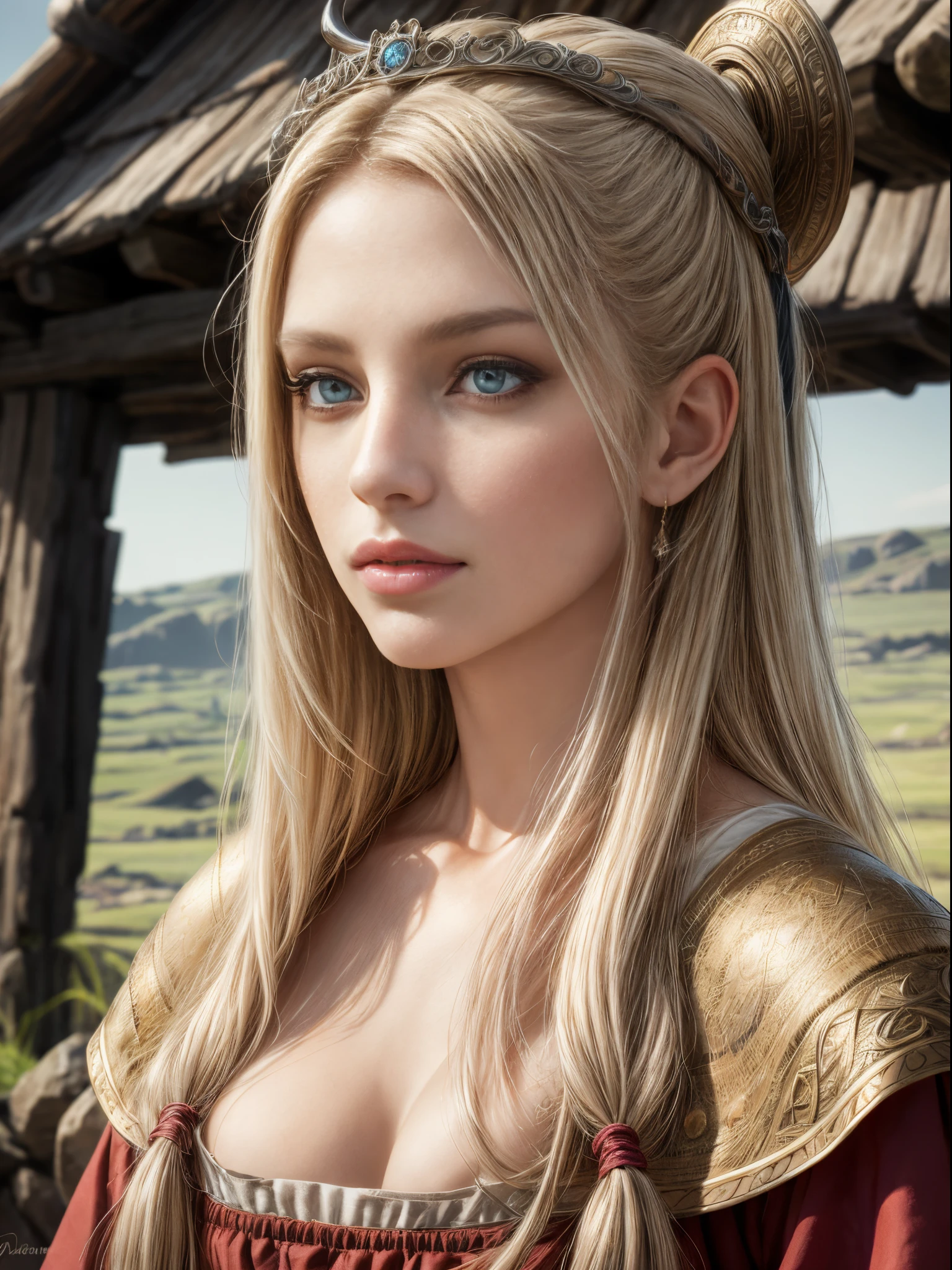 Viking woman very Beautiful princesse viking environnement portrait