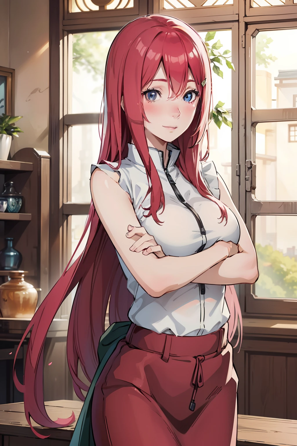 8k,detail,high resolution,beautiful face,cute,Sexy, large tits, blushing, detailed large eyes, at night in an alley of the village of konoha background