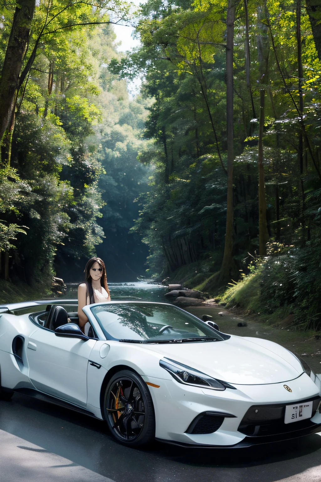 ln the forest，the sea，Wagas，sports cars，Beautuful Women