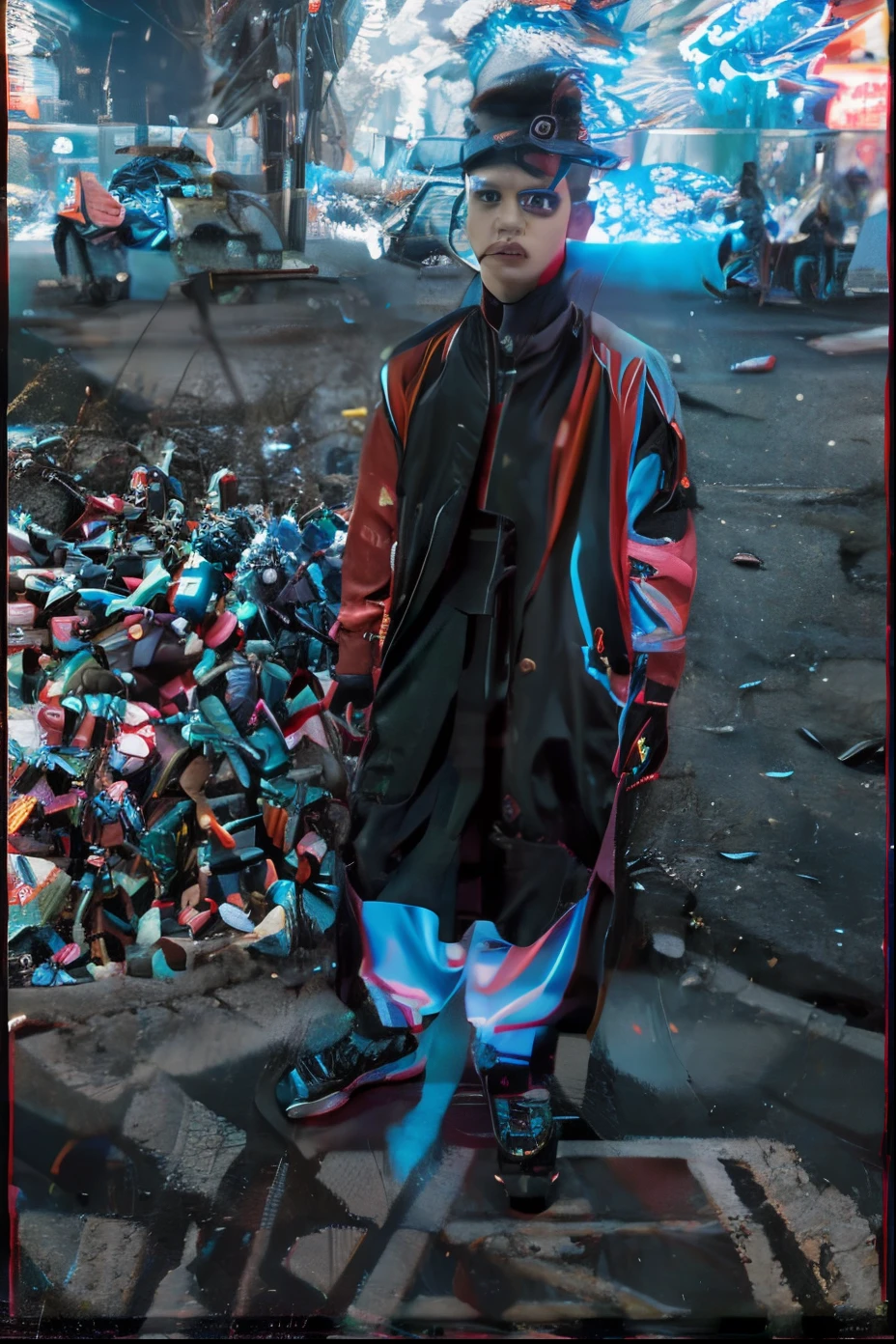 Change background cyberpunk handsome boy. Realistic face 8k ultra HD