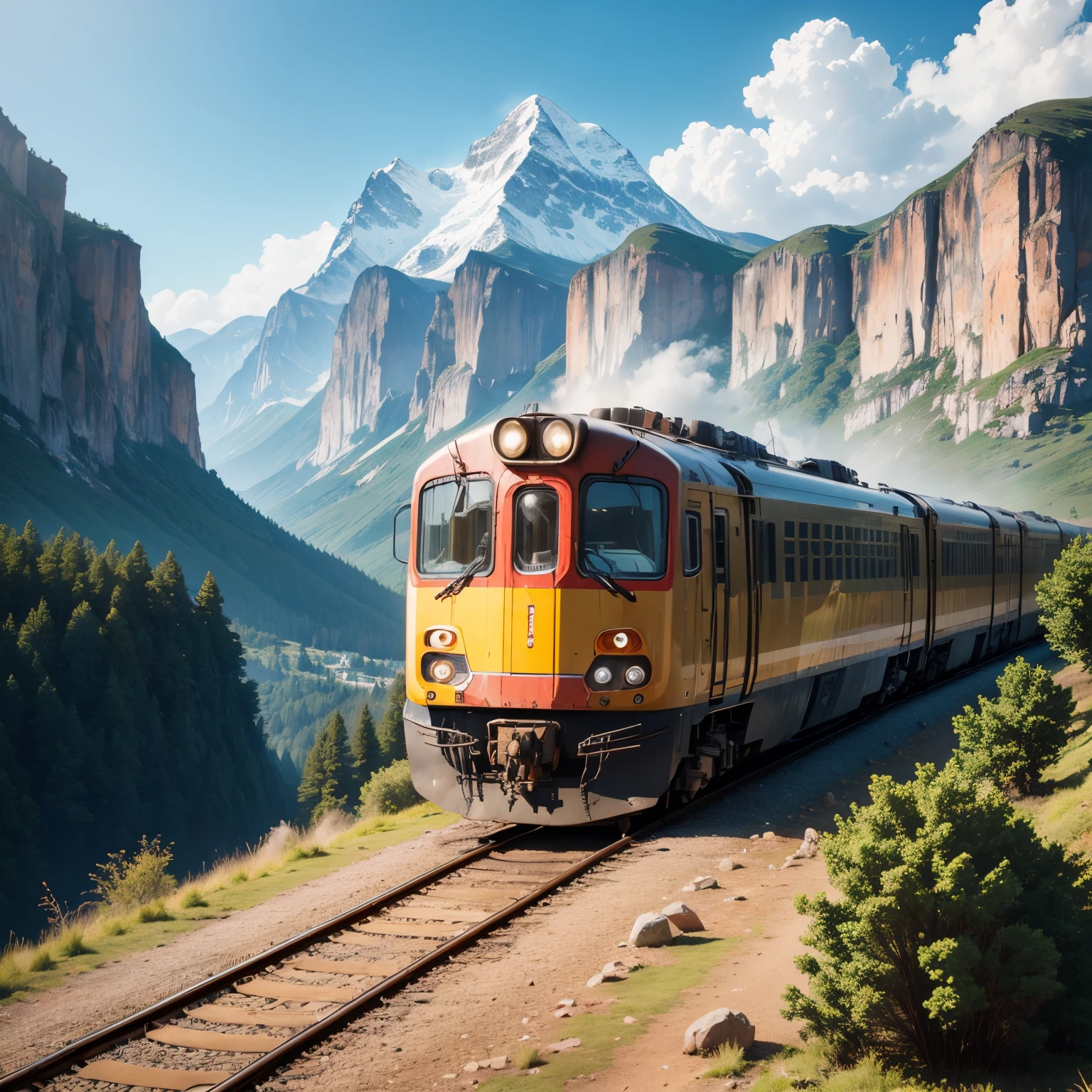 Trains in mountainous areas