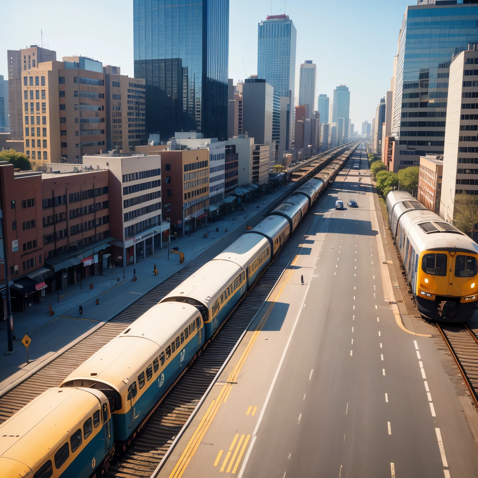 Trains through the countryside