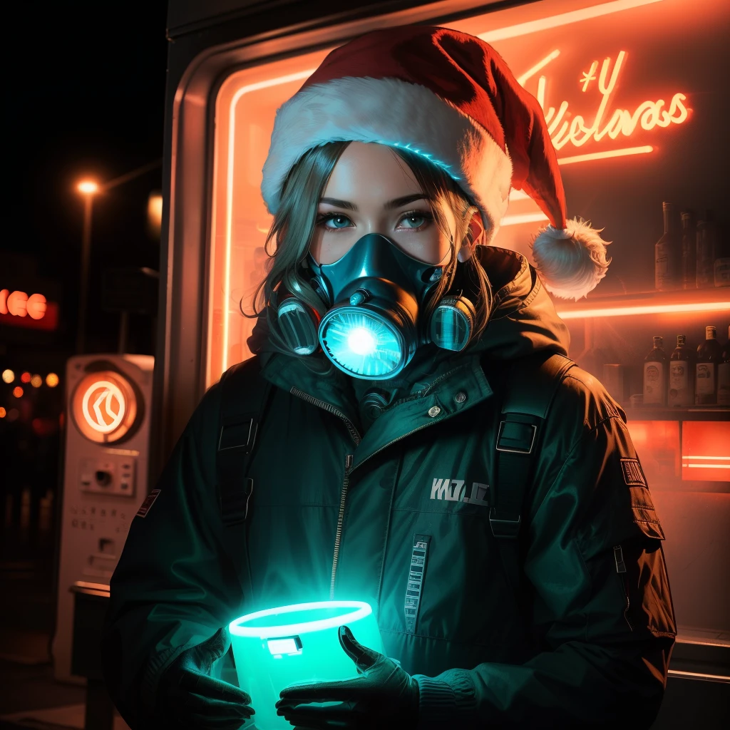 Christmas neon gas mask