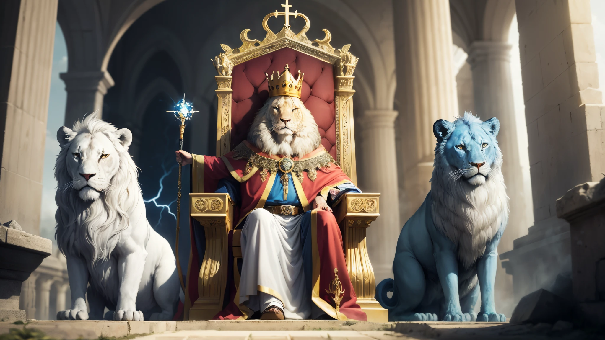 3. and he who sits is similar, no aspecto, the stone of jasper and sardonyx, e, ao redor do trono, there is a similar rainbow, no aspecto, a esmeralda.
4. Ao redor do trono, there are also twenty-four thrones, e assentados neles, twenty-four elders dressed in white, on whose heads are golden crowns.
5. Lightning comes from the throne, voices and thunder, e, diante do trono, ardem sete tochas de fogo, which are the seven Spirits of God.
6. There is a sea of glass before the throne, semelhante ao cristal, And also, in the middle of the throne and around the throne, four living beings full of eyes before and behind.
7. The first living creature is like a lion, o segundo, semelhante a novilho, o terceiro tem o rosto como de homem, and the fourth living creature is like an eagle when it flies.
8. E os quatro seres viventes, tendo cada um deles, respectivamente, seis asas, Are full of eyes, ao redor e por dentro; They have no rest, nem de dia nem de noite, proclamando: Santo, Santo, Holy is the Lord God, o Todo-Poderoso, aquele que era, what is and what is to come.
Apocalipse 4:3-8