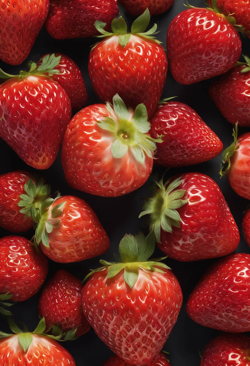 photography of strawberries, extremly high detail, red fruit,（Hyper-realistic:1.3）