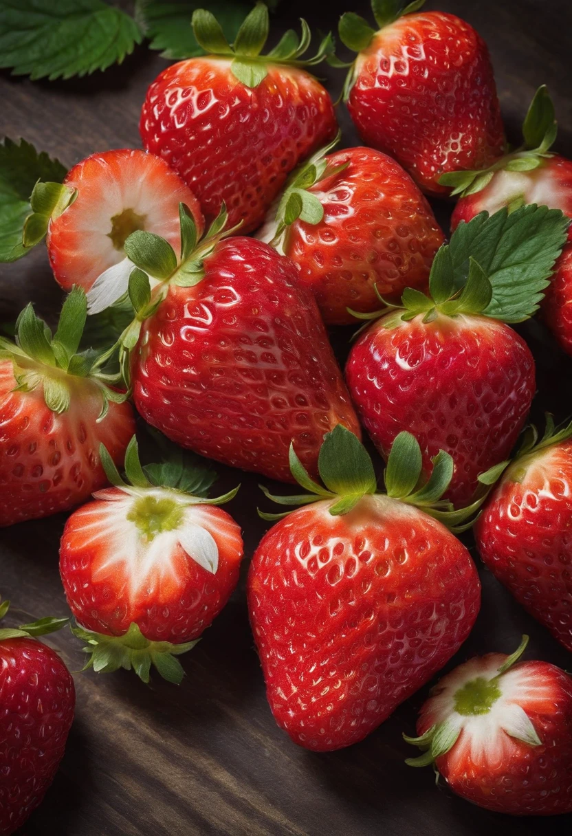 strawberry photography, extremly high detail, red fruit,(hyper realisitc:1.3)