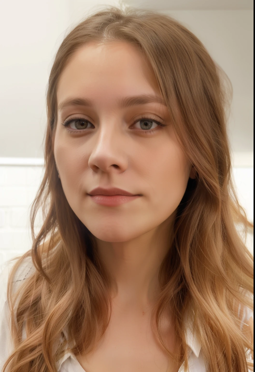 arafed woman with long hair and a white shirt looking at her cell phone, 30 years old woman, 3 0 years old woman, mid 2 0's female, headshot profile picture, 2 8 years old, 2 9 years old, leesha hannigan, half portrait, profile image, looking towards the camera, 3 2 years old, head and shoulder shot