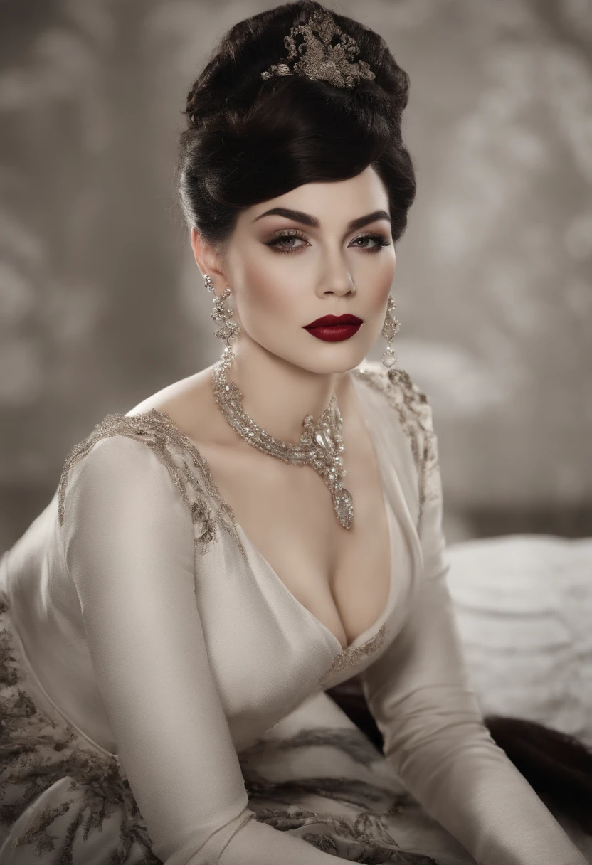 Black cat motif、Black and red tones、Vibrant colors、((masterpiece)))、(((top-quality)))、((ultra-detailliert))、(A hyper-realistic)、(highly detailed CGillustration)、Official art、Lisbon in the first half of the 20th century、Decadent、Madame Cat Black、Masquerade、Elegance、Masks that cover most of the face、Colorful and detailed mask design、bob cuts、matchless beauty、Fans、Female Solo、gorgeous dress、jewely、Perfect Angle、→ direction、perfect-composition、full body Esbian
