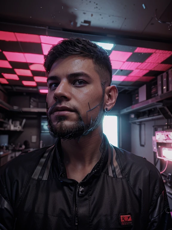 Change background cyberpunk style ,ultra realstic ,handsome boy,4k