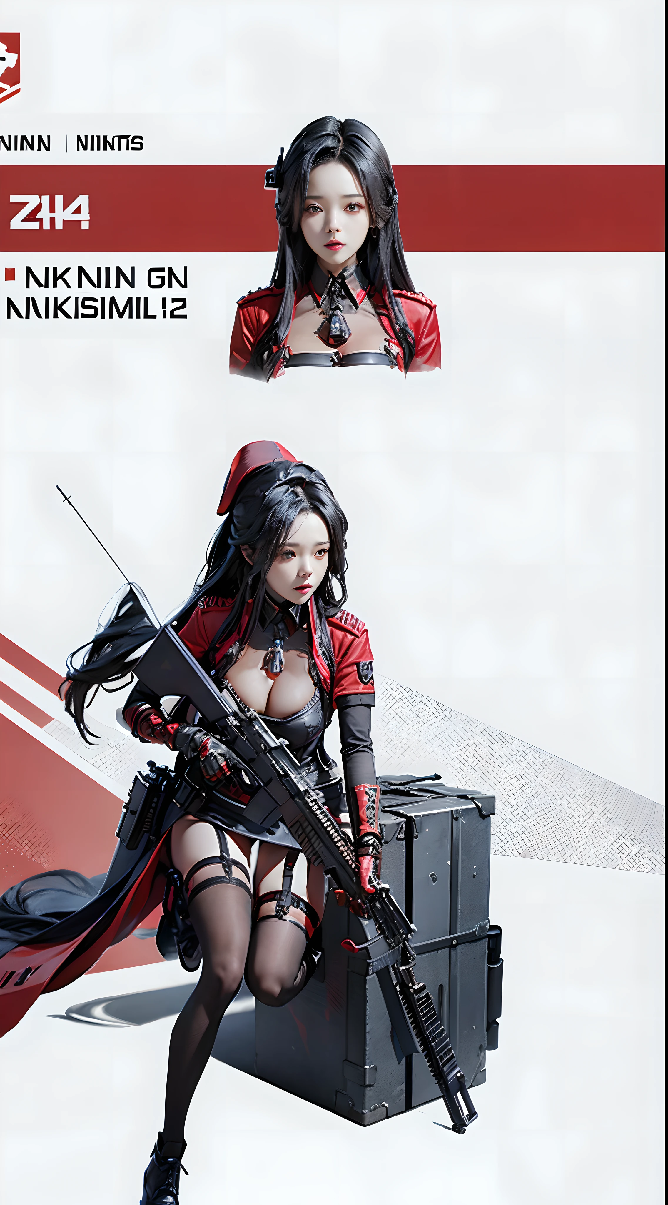 a close up of a person with a gun and a red hat, m4 sopmod ii girls frontline, from girls frontline, fine details. girls frontline, katana zero video game character, girls frontline style, mechanized soldier girl, girls frontline universe, girls frontline cg, from arknights, girls frontline,maiden from nikke, nikke character