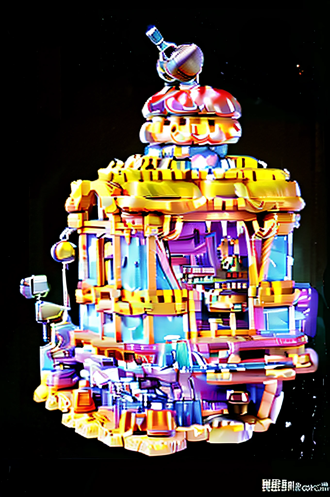 building style: playground building、carousel horses、cartoonish style,Ar-9:16