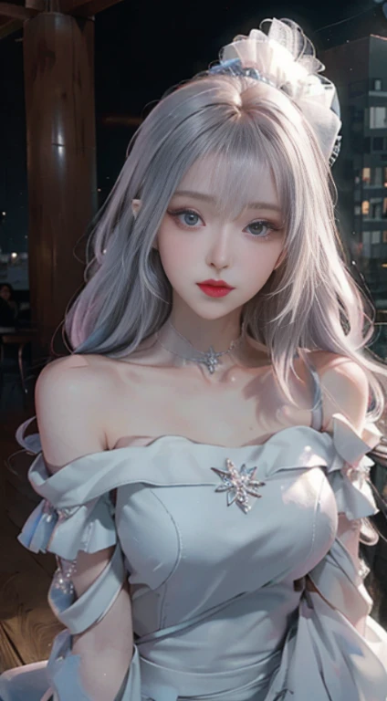 ((best qualtiy)), ((tmasterpiece)), (detail:1.4), Beautiful cyberpunk Japan woman image,sixteen years old, nffsw(HighDynamicRange),Ray traching,NVIDIA RTX,Hyper-Resolution,illusory 5,Sub-surface scattering,PBR Textures,post processed,Anisotropy Filtering,depth of fields,maximum definition and sharpness,multi-layer texture,Albedo e mapas Speculares,Surface Coloring,Mitsu-Accurate simulation of material interactions,Perfectly proportioned,rendering by octane,Two-colored light,Large aperture,Low ISO,White Balance,Rule three points、8K raw data、Beautiful bright red pupils,Off-the-shoulder clothing,Fine pupils,Delicate face and eyes,long eyelasher,Blushlush,Delicate and fluffy hair,Light blue gradient on gray hair,lip,pure,Cute face,Sweet girl,Artistic sense,Casual wear,Advanced Sense,Snowflake,flower petals,Snowflake,Briar snow background, Beautiful Hair Accessories,long hair and waist,Hair fluttering in the wind,Snow White cat ears, Curly