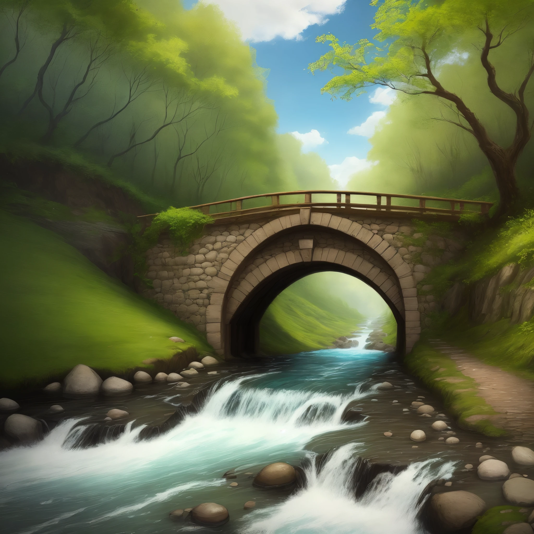 Small bridges and flowing water