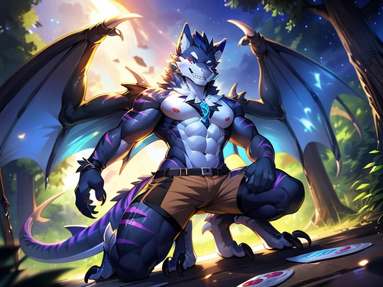 POV, correct anatomy, furry, furry, ((((dragon-wolf hybrid), male, red details on arms, legs and ears, wolf nose, one blue eye and one red, cute, white skin, blue horns, gray pectoral scales, large wolf tail, dragon wings, fluffy gray hair))). , standing, rough slits, milk, splashed on the body, (in the abandoned laboratory). Inside the glass cage, licking body fluids, extremely detailed art, tesudo, gorgeous colors, professional photos, various angles, detailed landscapes, hdt, tinta, dark light, more enticing settings, ultra 8k, HDR.