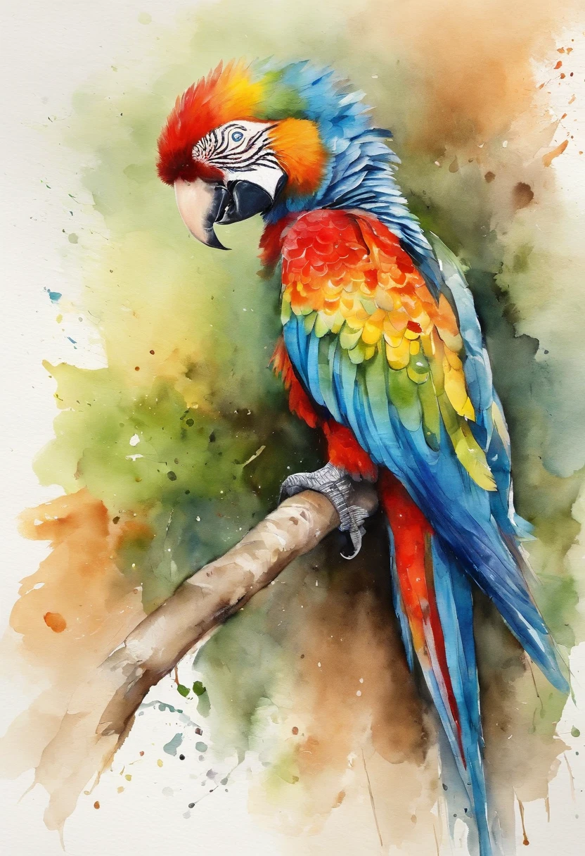 Chauá parrot /Filmes animados ramo do lado esquerdo