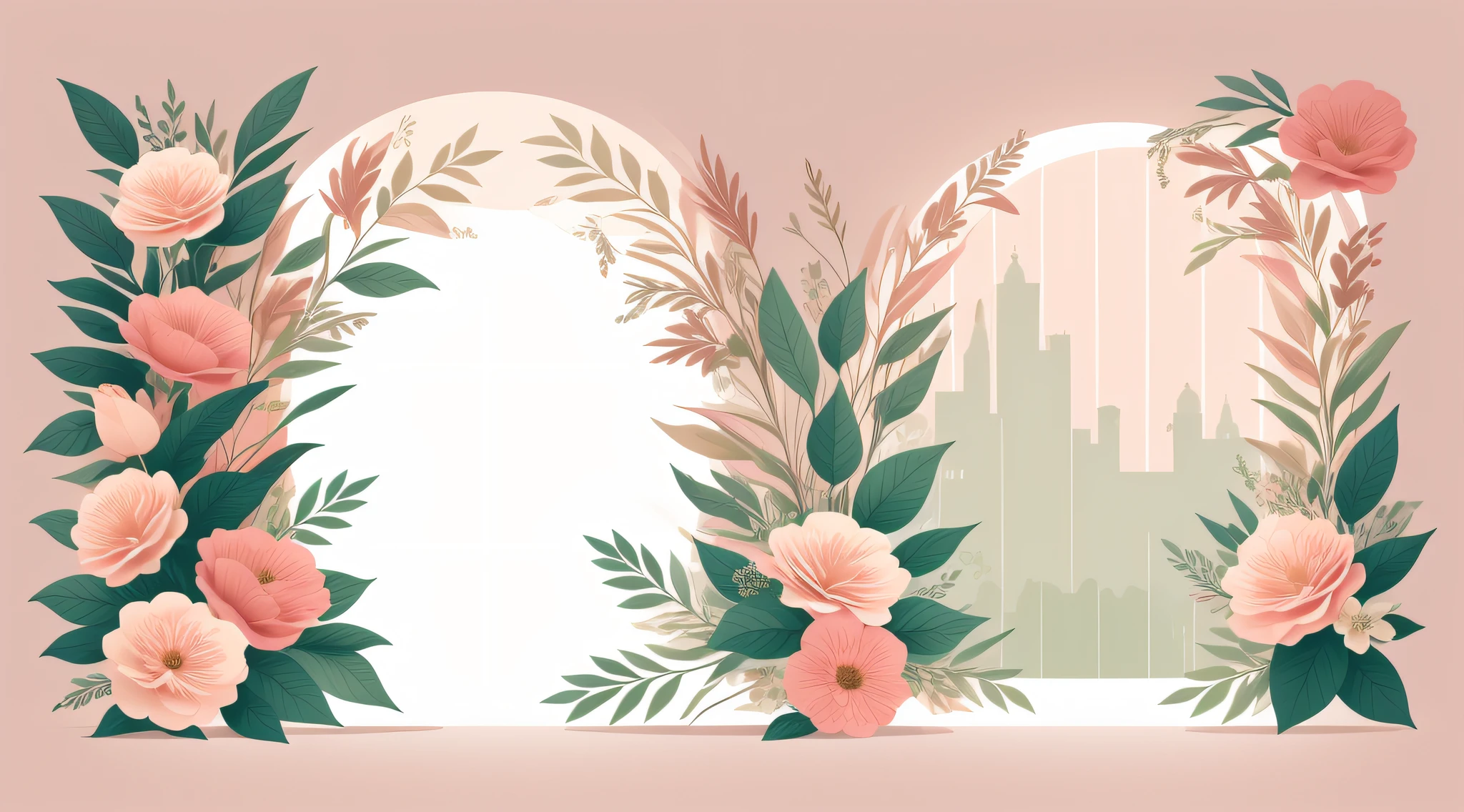 clubs、Floral background in delicate light colors