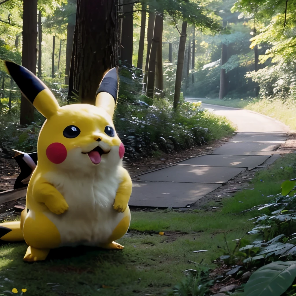 Pokemon is、This is a Pokemon movie that features a very cute Pikachu.....。., pikachu in a forest, pikachu in a forest, surprised pikachu, Mika Pikazo, high quality anime movie still, concept art of pikachu, pikachu on acid, Pikachu, today's featured anime still, Animated Screencaps, sonichu, illustration pokemon, pikachu as jesus, pikachu as a human