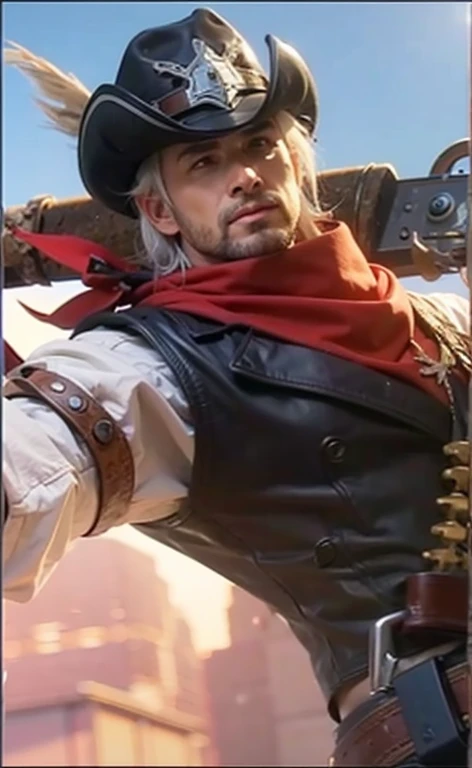 Cowboy, white hair