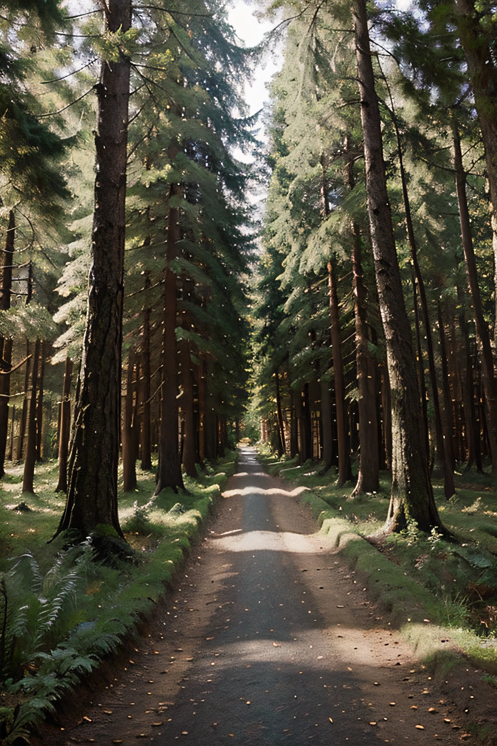 create a picture of a magical forest for a fairy tale with three roads