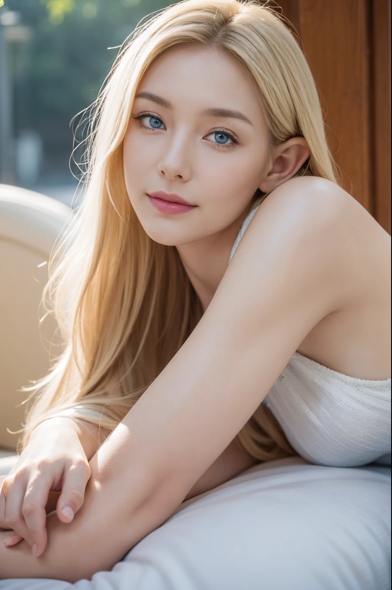 Beautiful woman in her 40s, Elf beauty, slitted blue eyes, semi-long blonde hair, gently smiling, Headshot, Facial, Ultra Realistic, Al Capture, High Detail, High Resolution 16K Human Skin Close-Up Skin texture is natural, pores are detailed enough to be identified in fine detail, Mix4, 20d. , SOLO, full. body, Look at Viewer, (8K, RAW capture, finest 1), (Real Photo 2), (Real Photo Realistic: 1.37), professional lighting, photon mapping, radiosity, physics Based rendering.