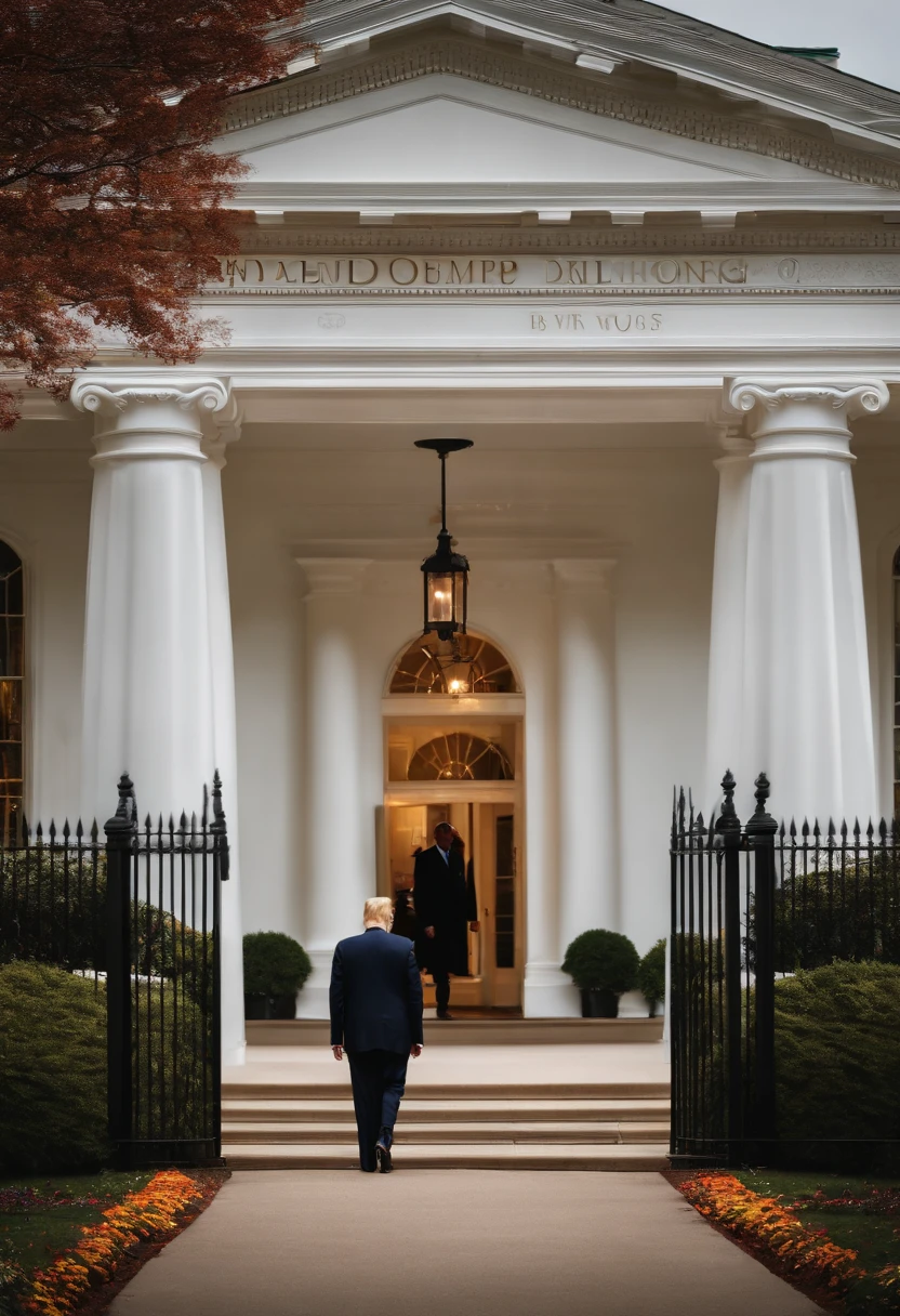 A photo of the user standing at the entrance of the White House,original,Donald Trump