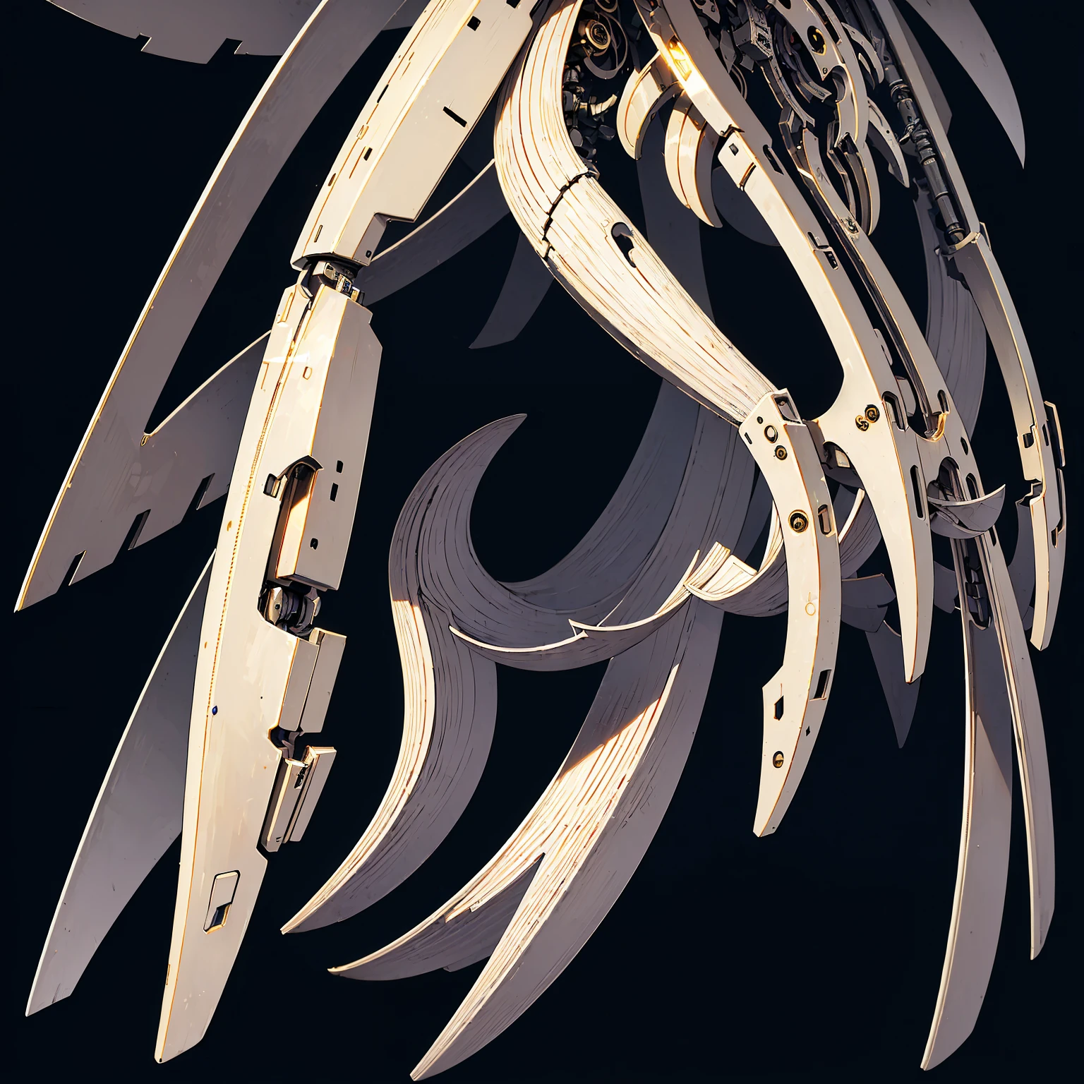 Mecha warrior,Miscellaneous soldiers,((Mechanical soldiers,Templated equipment,Simple folding shield and light spear:1.3)),Alone,（（lead black shell,Exoskeleton mech,The silver metal skeleton inside the mecha package:1.4））,HUMANOID MACHINERY,mechanicalparts,Industrial feel,(the golden ratio:1.2),Works of masters,[(white backgrounid:1.4)::10](meticuloso), (Complicated details), (电影灯光, Best quality backlight), 清晰的线条,