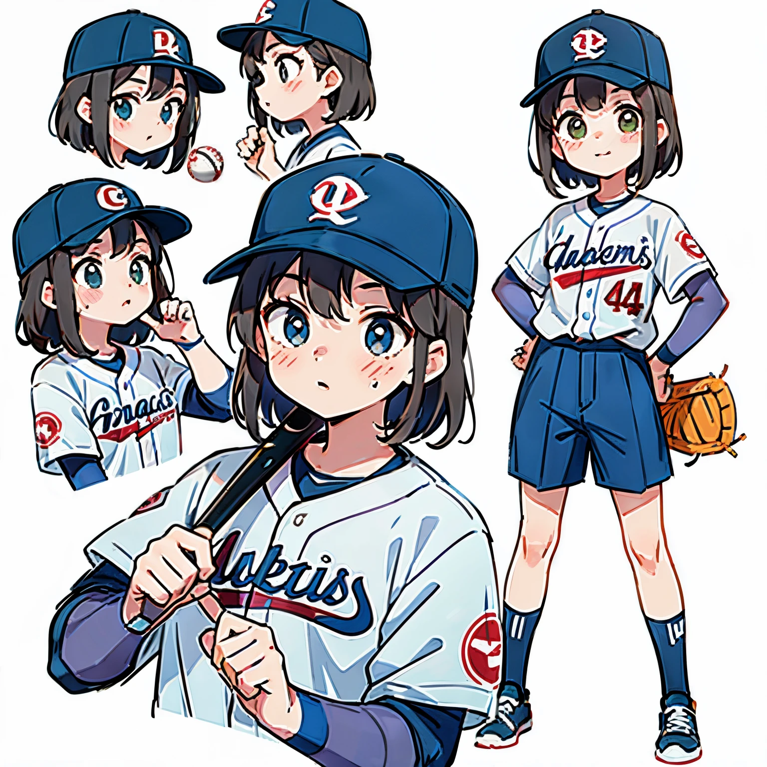 Baseball Player kawaii faces s girl