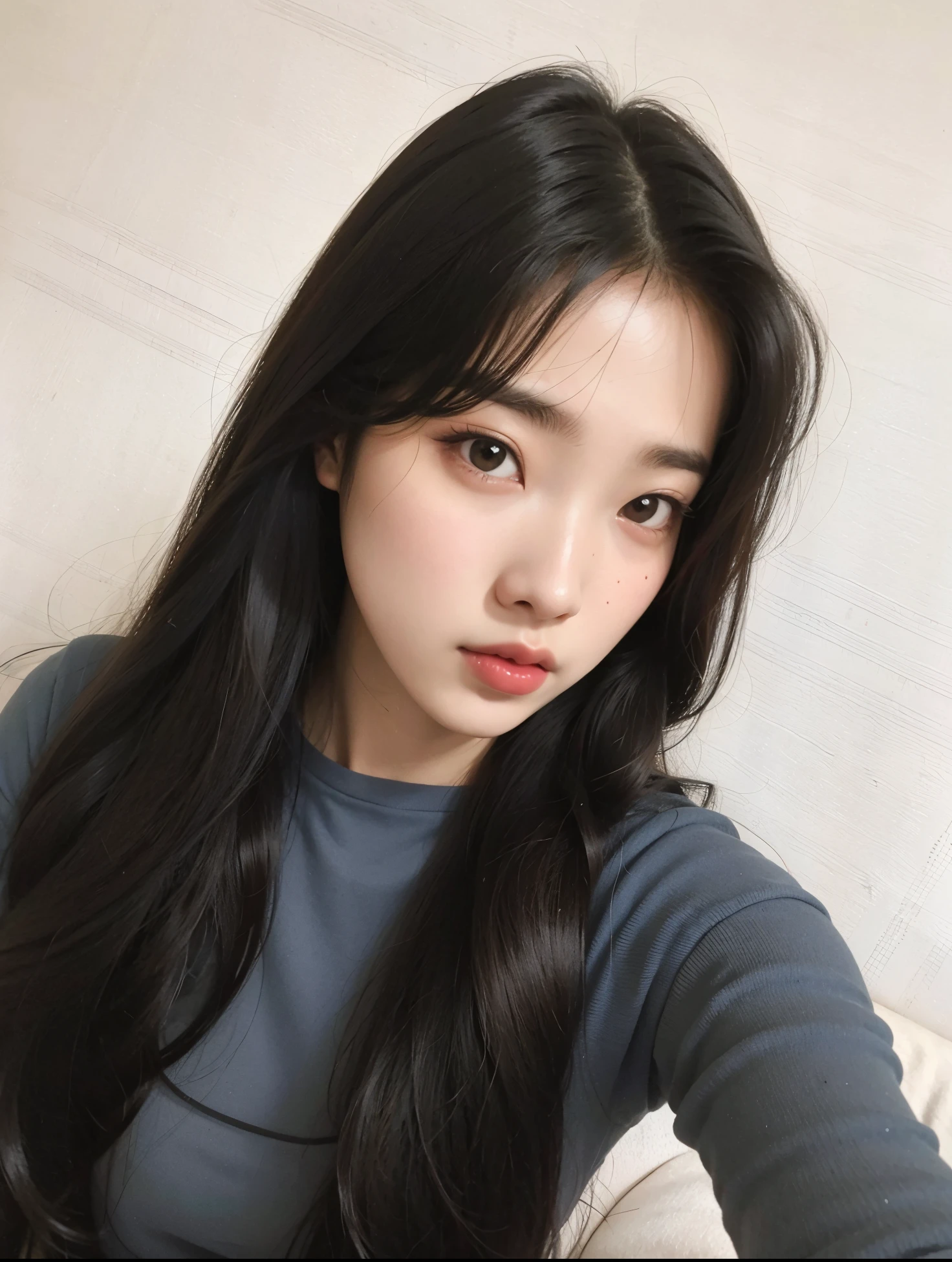 there is a woman with long black hair posing for a picture, Jaeyeon Nam, Heonhwa Choe, Jinyoung Canela, menina coreana, Lee Ji-eun, Lee Ji - Eun, TaeJune Kim, linda mulher coreana jovem, Mulher sul-coreana bonita, young adorable korean face, Parque Ji-min, mulher coreana jovem bonita, Ulzzang, Kim Doyoung