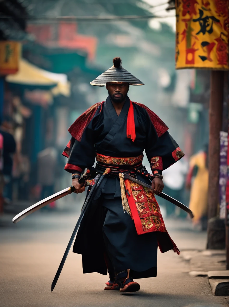 Black Samurai in Street Attire