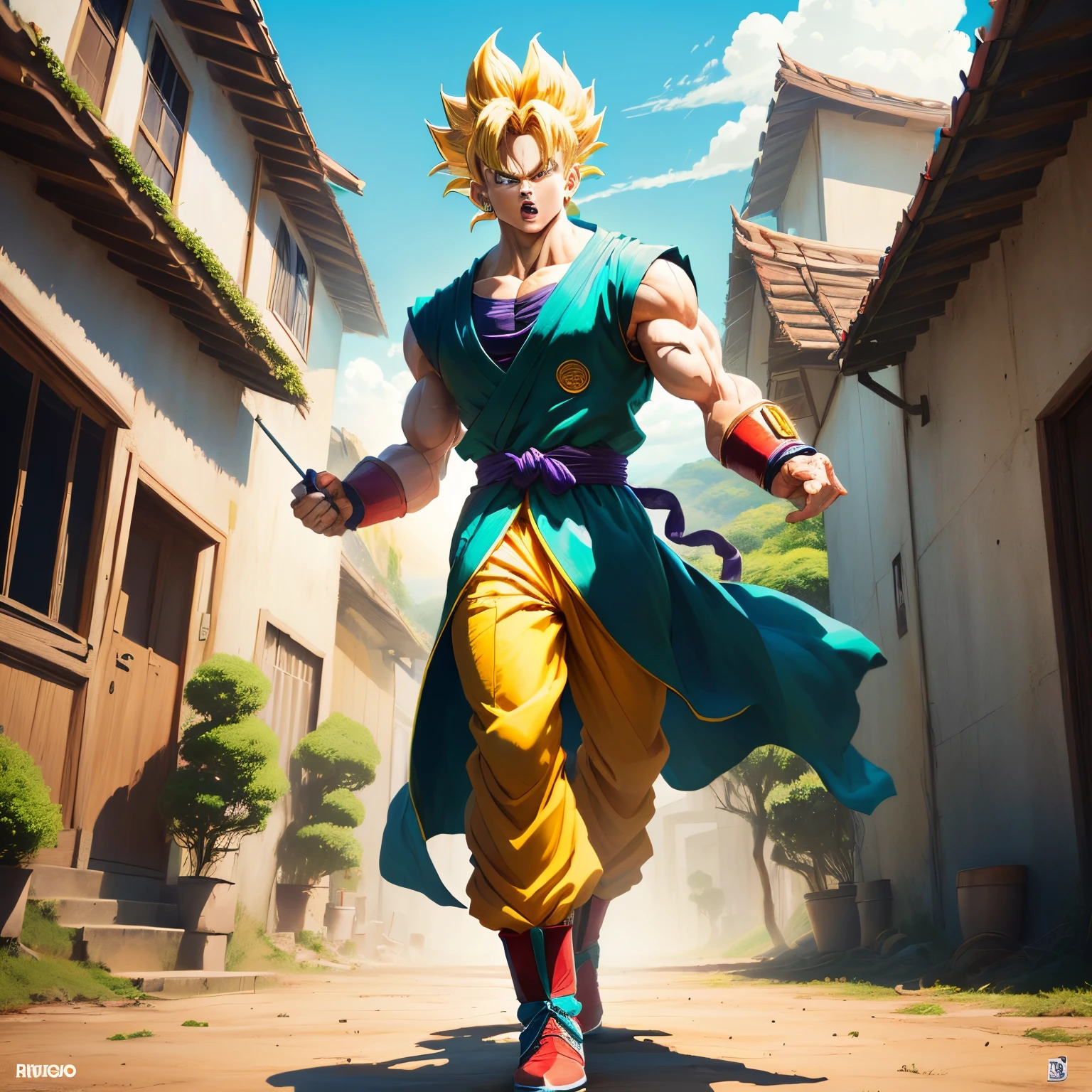 Dio desenhando ao estilo de dragon ball